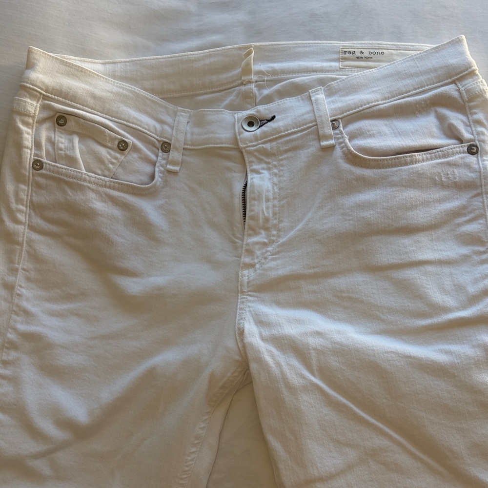 Rag & Bone Women's Dre Capri Jeans - White - Size 30 - Distressed